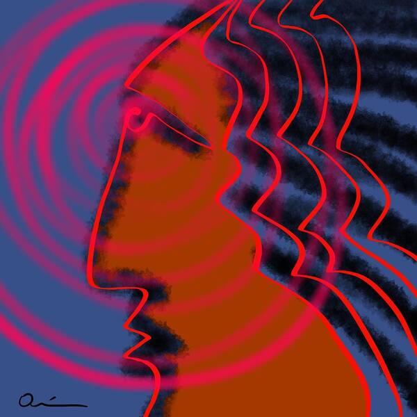 Face Art Print featuring the digital art On Fire by Jeffrey Quiros