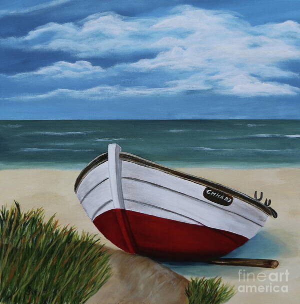 Boats Art Print featuring the painting On The Beach by Christiane Schulze Art And Photography