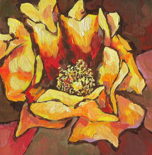 Flower Art Print featuring the painting Open Wide by Sandy Tracey