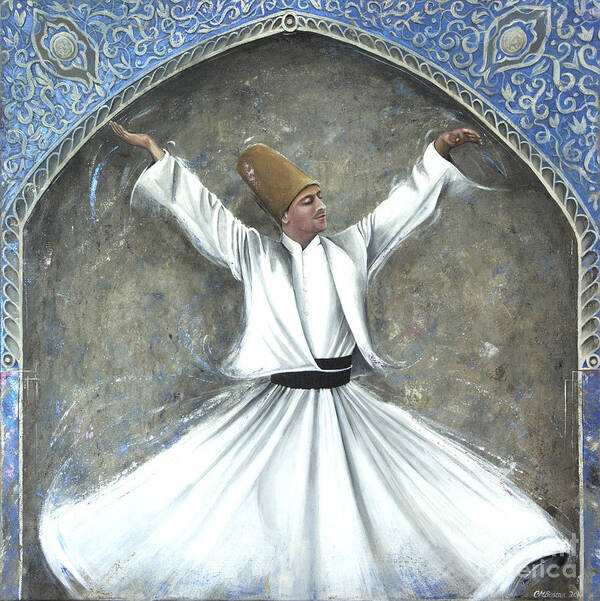 Blue Art Print featuring the painting Ottoman Dervish by Carol Bostan