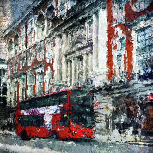 London Art Print featuring the digital art Oxford Street by Nicky Jameson