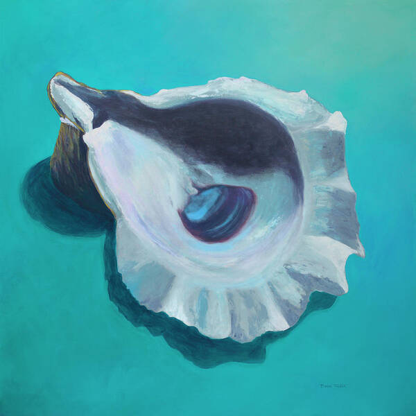 Shell Art Print featuring the painting Oyster Blues by Donna Tucker