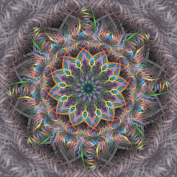 Pinwheel Mandalas Art Print featuring the digital art Perpetual Motion by Becky Titus