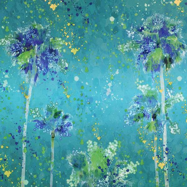 Palm Trees Art Print featuring the painting Palm Trees In Art by Barbara Chichester