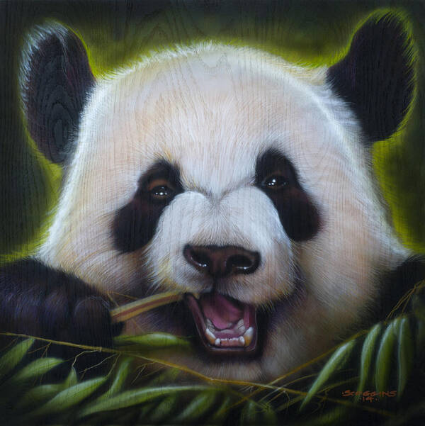 Panda Bear Art Print featuring the painting Panda by Timothy Scoggins