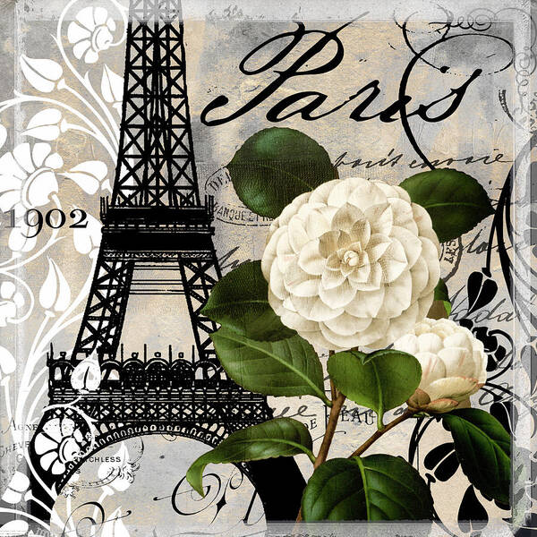 Paris Art Print featuring the painting Paris Blanc I by Mindy Sommers