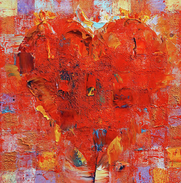 Abstract Art Print featuring the painting Patchwork Heart by Michael Creese