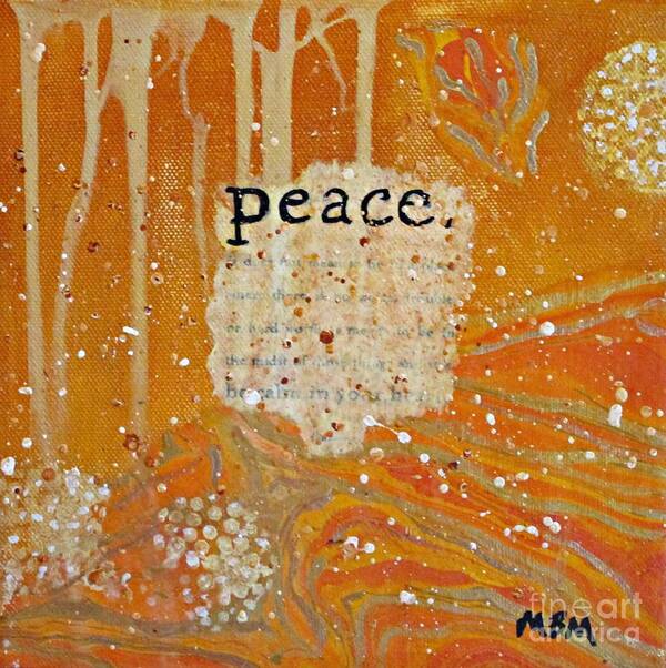 Mixed Media Art Print featuring the painting Peace by Mary Mirabal