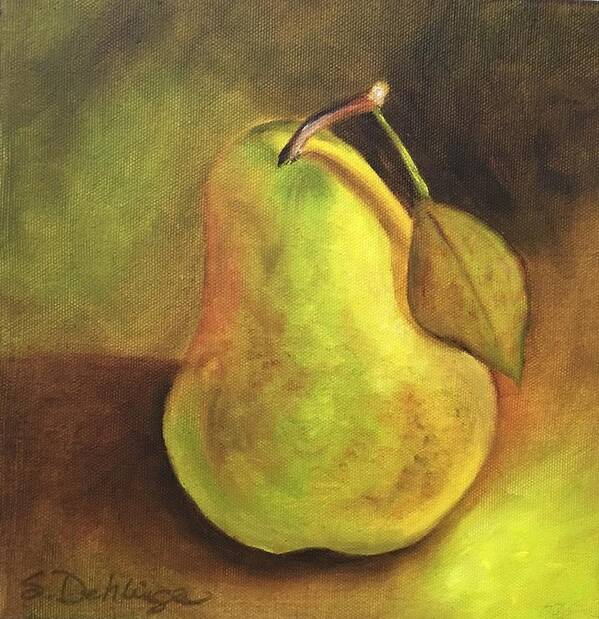 Still Life Art Print featuring the painting Pear Study by Susan Dehlinger