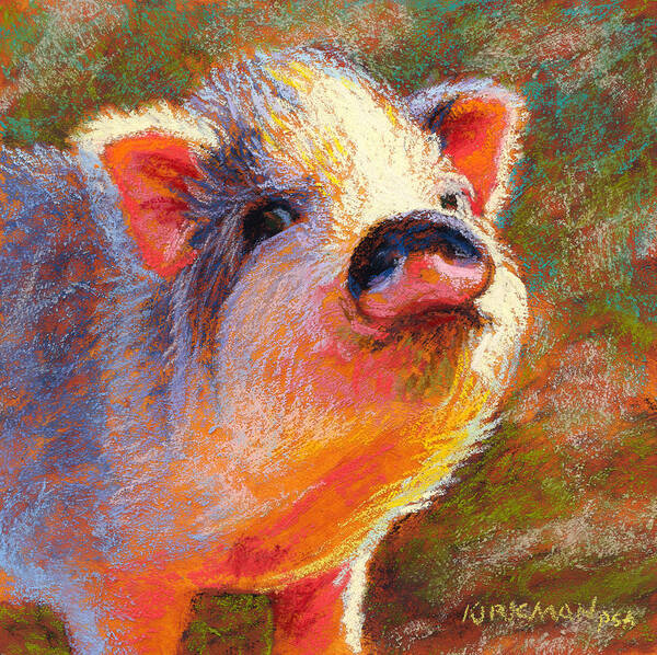 Pig Art Print featuring the pastel Petunia by Rita Kirkman