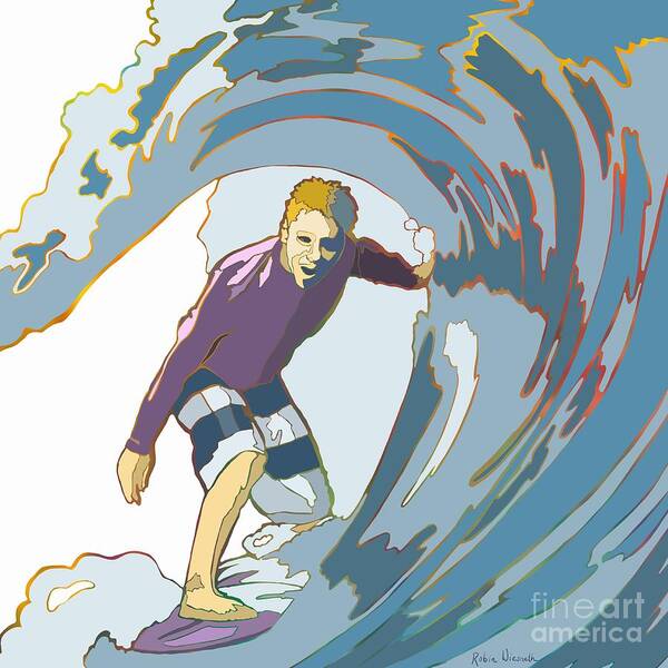 Surfing Art Print featuring the painting Pipe Dreams by Robin Wiesneth