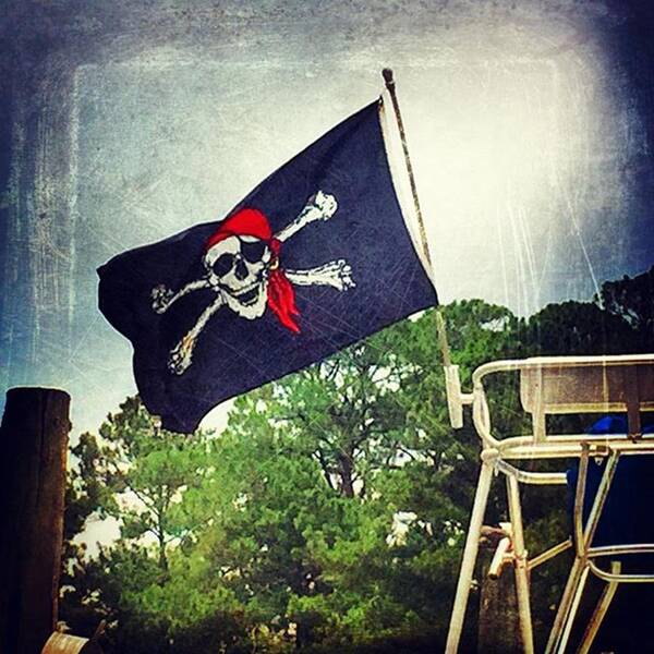 Boating Art Print featuring the photograph Pirate Flag #boating #msgulfcoast by Joan McCool