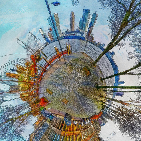 Panorama Art Print featuring the photograph Planet Rotterdam by Frans Blok