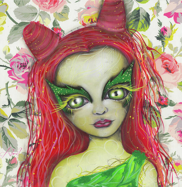 Poison Ivy Art Print featuring the painting Poison Ivy by Abril Andrade