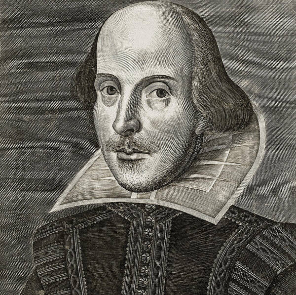 William Art Print featuring the painting Portrait of William Shakespeare by Martin the elder Droeshout