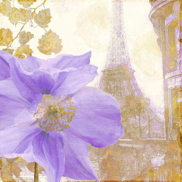 Poppy Art Print featuring the painting Purple Paris II by Mindy Sommers