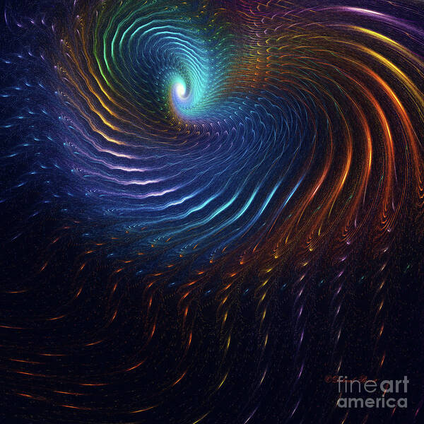 Swirl Art Print featuring the digital art Rainbow Swirl by Deborah Benoit