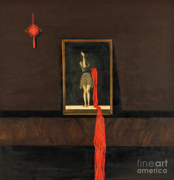 Contemporary Art Print featuring the painting Red Echo by Fei A