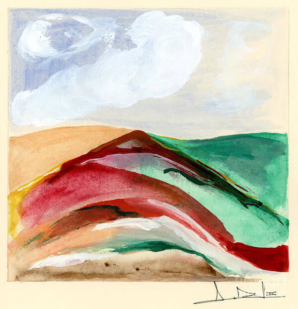 Abstract Art Print featuring the painting Red Mountain Dawn by George D Gordon III