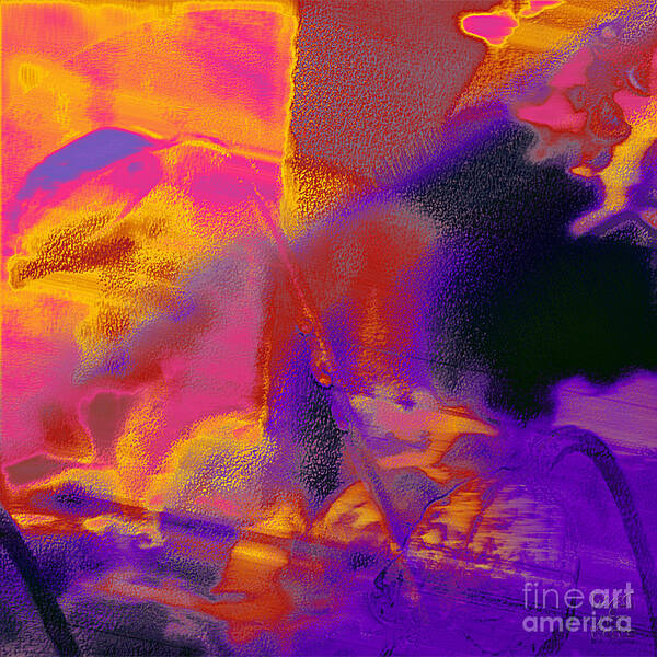 Ebsq Art Print featuring the digital art Red Orange Purple Abstract by Dee Flouton