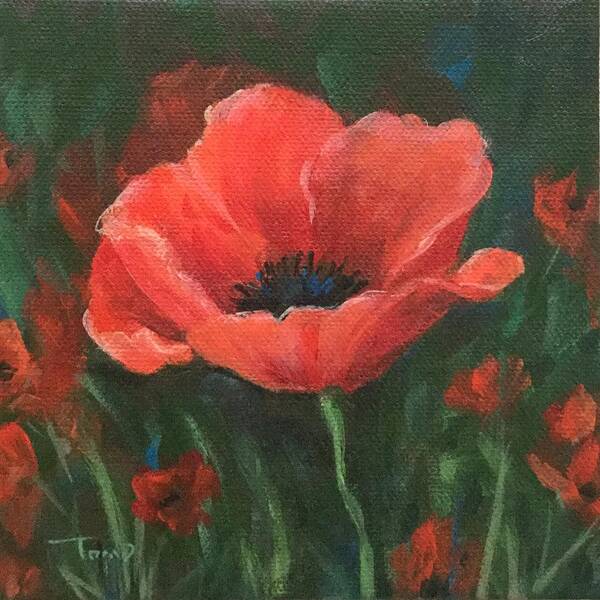 Poppy Art Print featuring the painting Red Poppy by Torrie Smiley