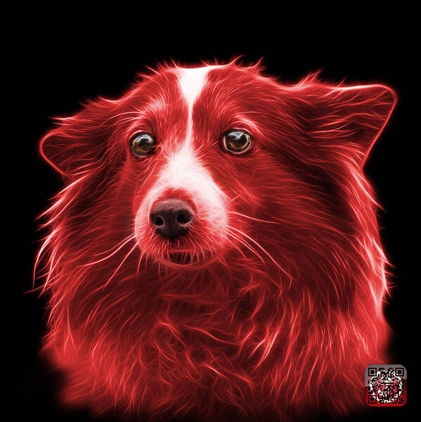Sheltie Art Print featuring the mixed media Red Shetland Sheepdog Dog Art 9973 - BB by James Ahn