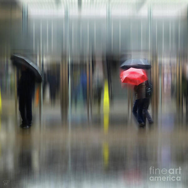 Digital Art Art Print featuring the photograph Red Umbrella by LemonArt Photography