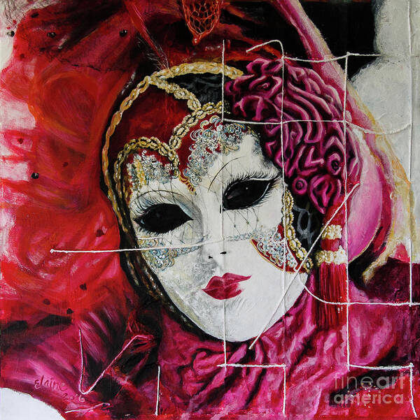 Red Art Print featuring the painting Redee by Elaine Berger