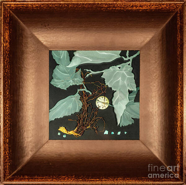 Leaves Art Print featuring the glass art Remembrance IV with Frame by Alone Larsen