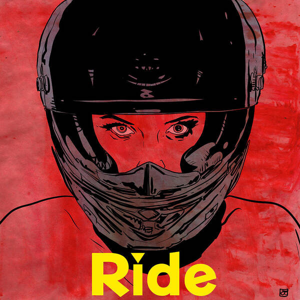 Ride Art Print featuring the drawing Ride / Text by Giuseppe Cristiano