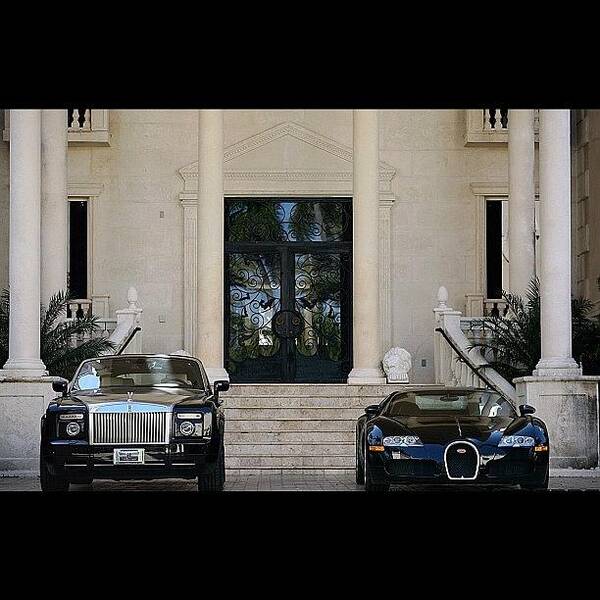 Sportscar Art Print featuring the photograph #rollsroyce #phantom #bugatti #veyron by Exotic Rides