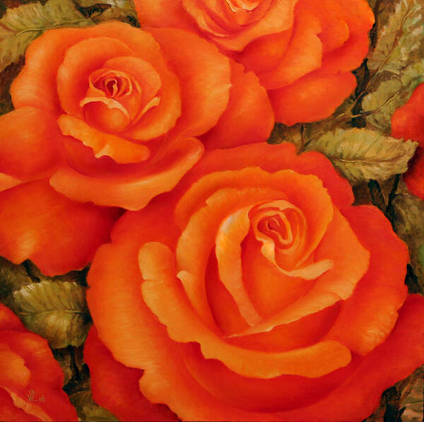 Rose Art Print featuring the painting Rose by Vali Irina Ciobanu