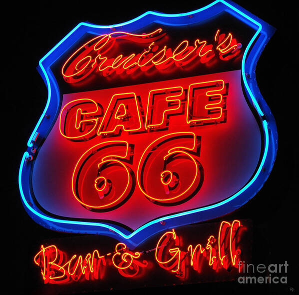 Sign Art Print featuring the photograph Route 66 by Donna Greene