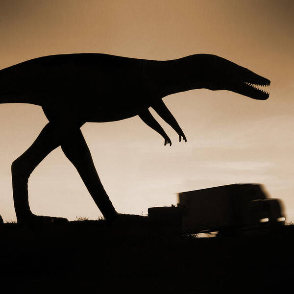 Travel Art Print featuring the photograph Route 66 - Lost Dinosaur by Mike McGlothlen
