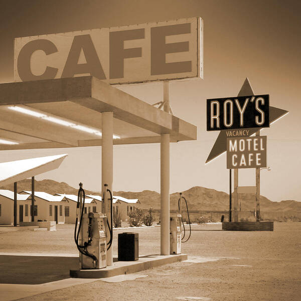 Roy's Motel Art Print featuring the photograph Route 66 - Roy's Motel by Mike McGlothlen