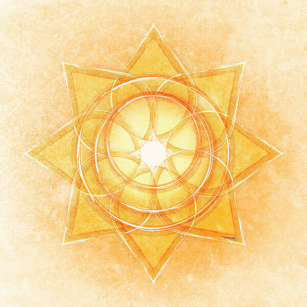 Gold Art Print featuring the digital art Sacral Chakra Series Two by Experimenda