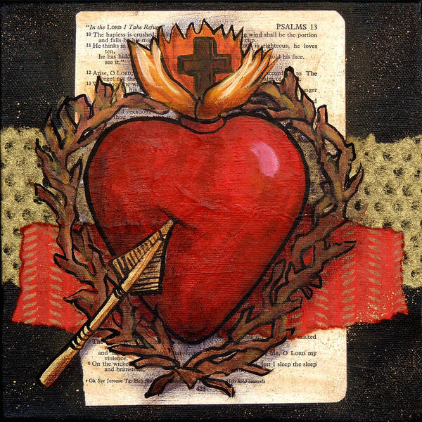 Sacred Heart Art Print featuring the painting Sacred Heart No. 2 by Candy Mayer