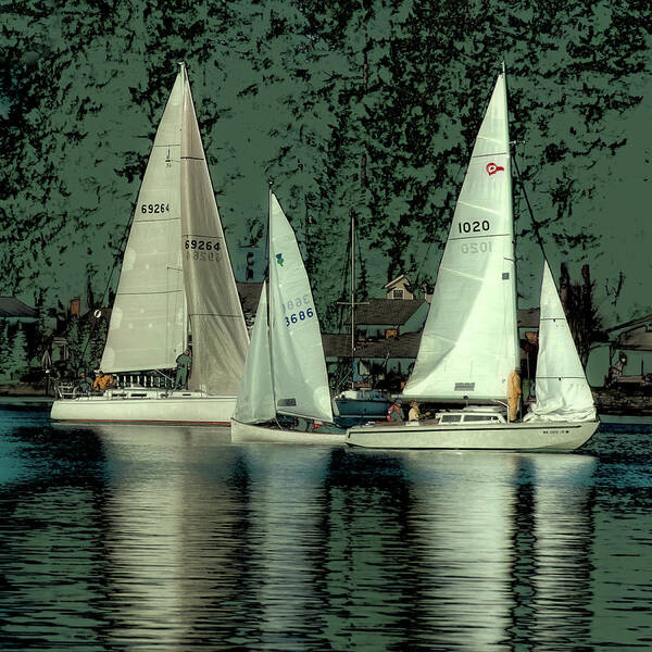 Sailing Reflections Art Print featuring the photograph Sailing Reflections by David Patterson