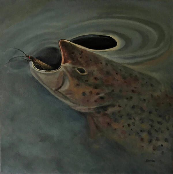 Fishing Art Print featuring the painting Salmon Flies are Back by Les Herman
