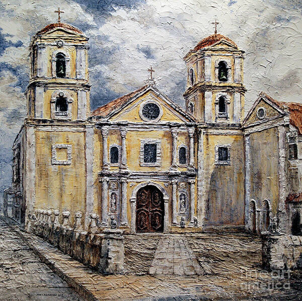 Churches Art Print featuring the painting San Agustin Church 1800s by Joey Agbayani