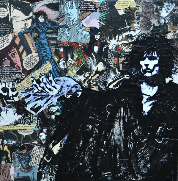 Sandman Art Print featuring the painting Sandman Collage by Monika Phelps