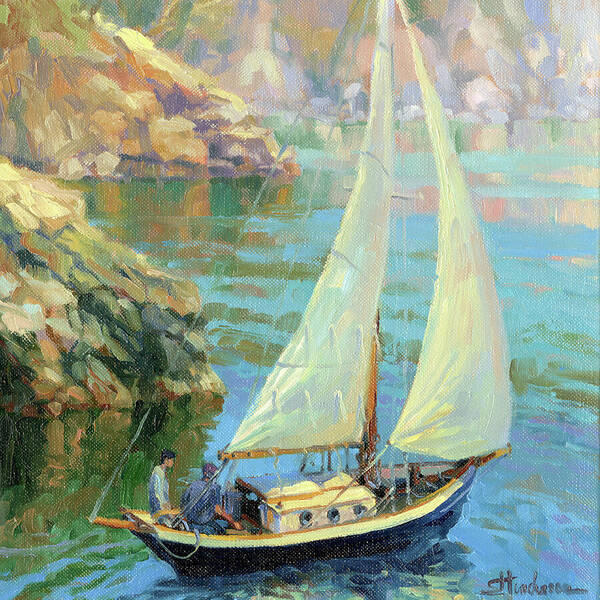 Sailboat Art Print featuring the painting Saturday by Steve Henderson