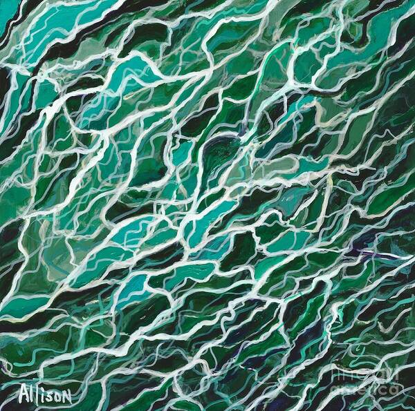 #abstract Art Print featuring the painting Scattered Waves by Allison Constantino