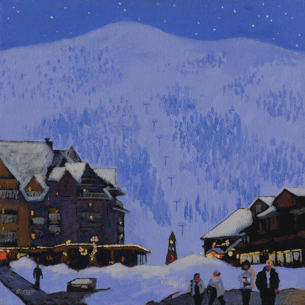 Schweitzer Art Print featuring the painting Schweitzer Nights by Robert Bissett