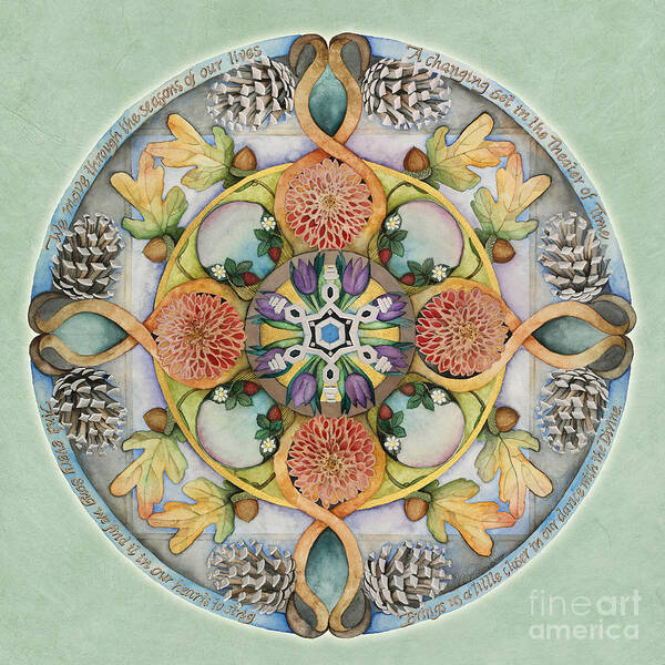 Mandala Art Print featuring the painting Seasons Mandala by Jo Thomas Blaine