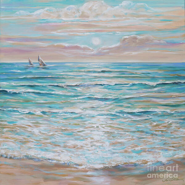 Surf Art Print featuring the painting Serenity by Linda Olsen