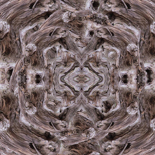 Mandala Art Print featuring the digital art Sheep's Head Vortex Kaleidoscope by Julia L Wright