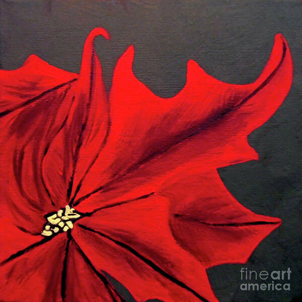 Poinsettia Art Print featuring the painting Sign of the Season by Jilian Cramb - AMothersFineArt