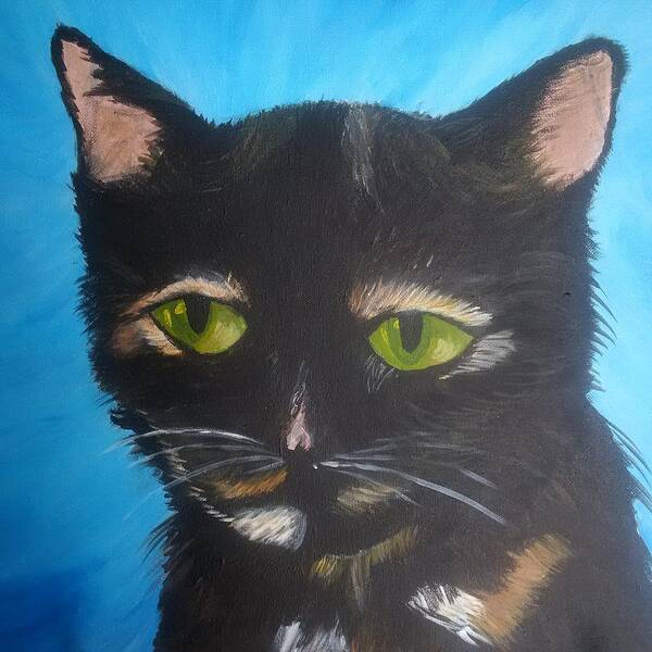 Cat Art Print featuring the painting Simone by Lynne McQueen