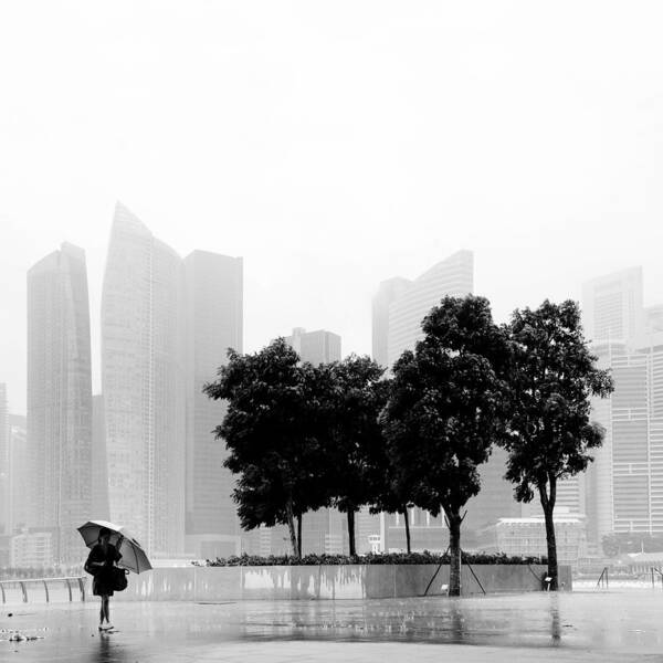 Singapore Art Print featuring the photograph Singapore Umbrella by Nina Papiorek